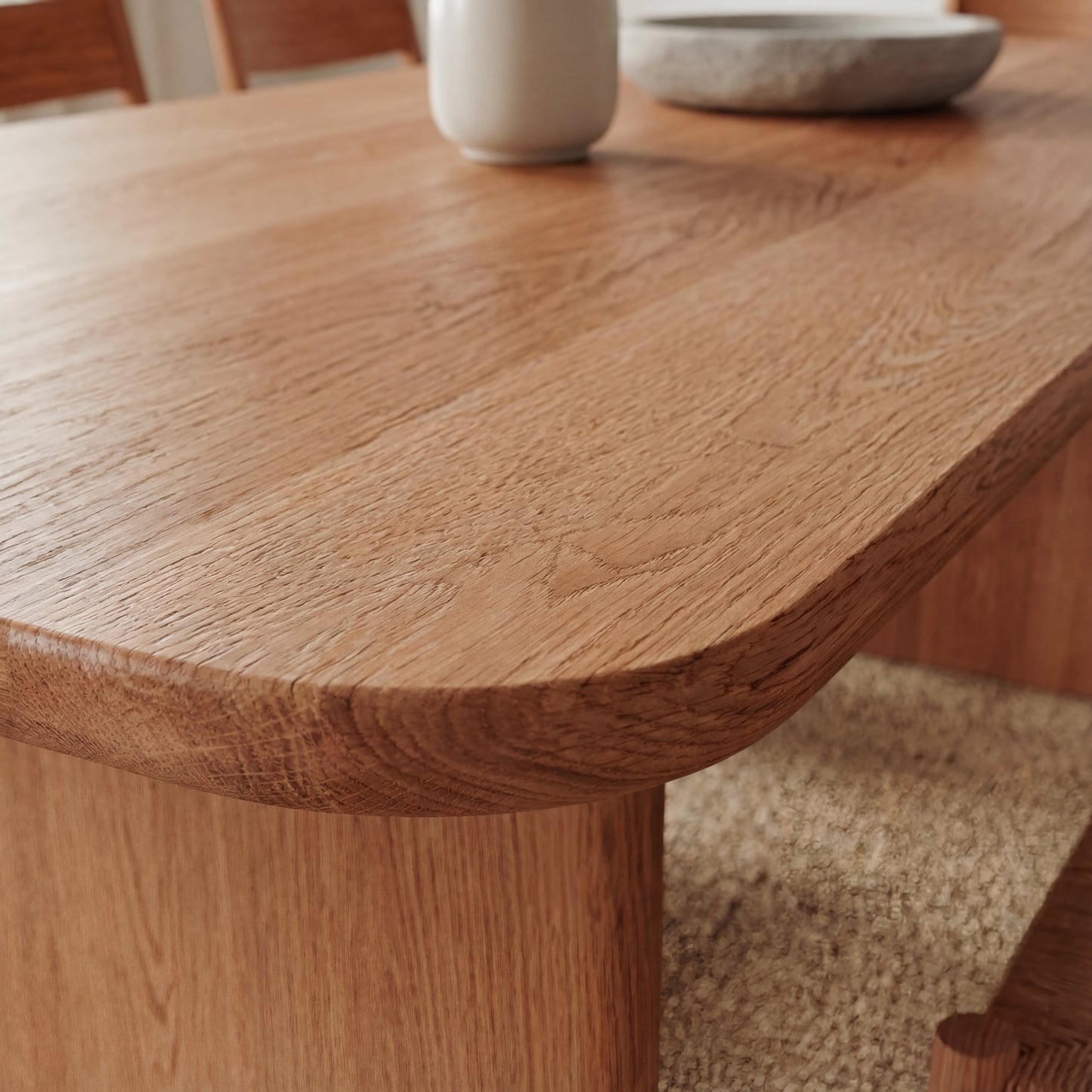 8 person dining table in red oak