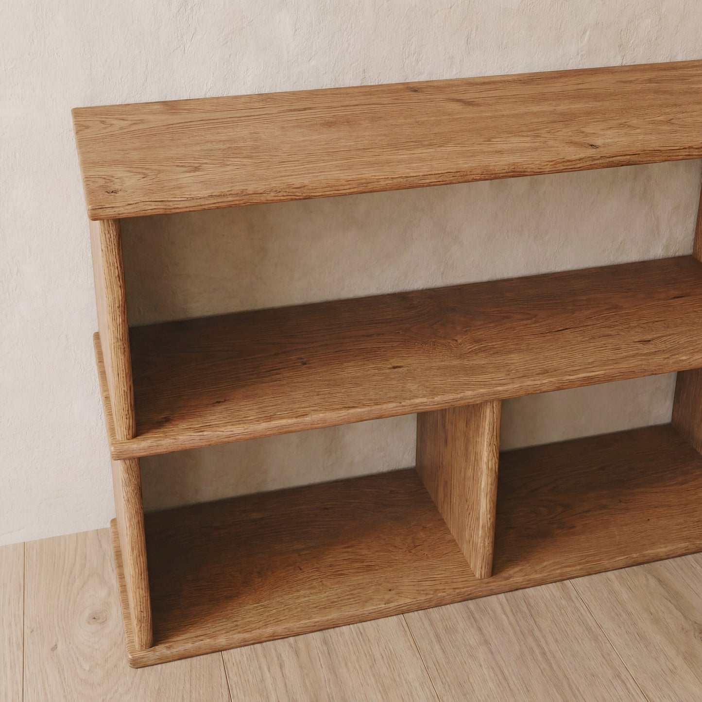 40 inch bookshelf TV stand in red oak
