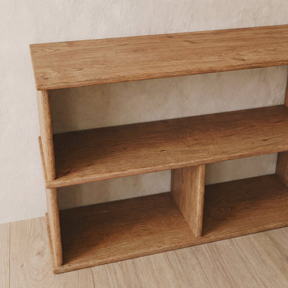 40 inch bookshelf TV stand in red oak