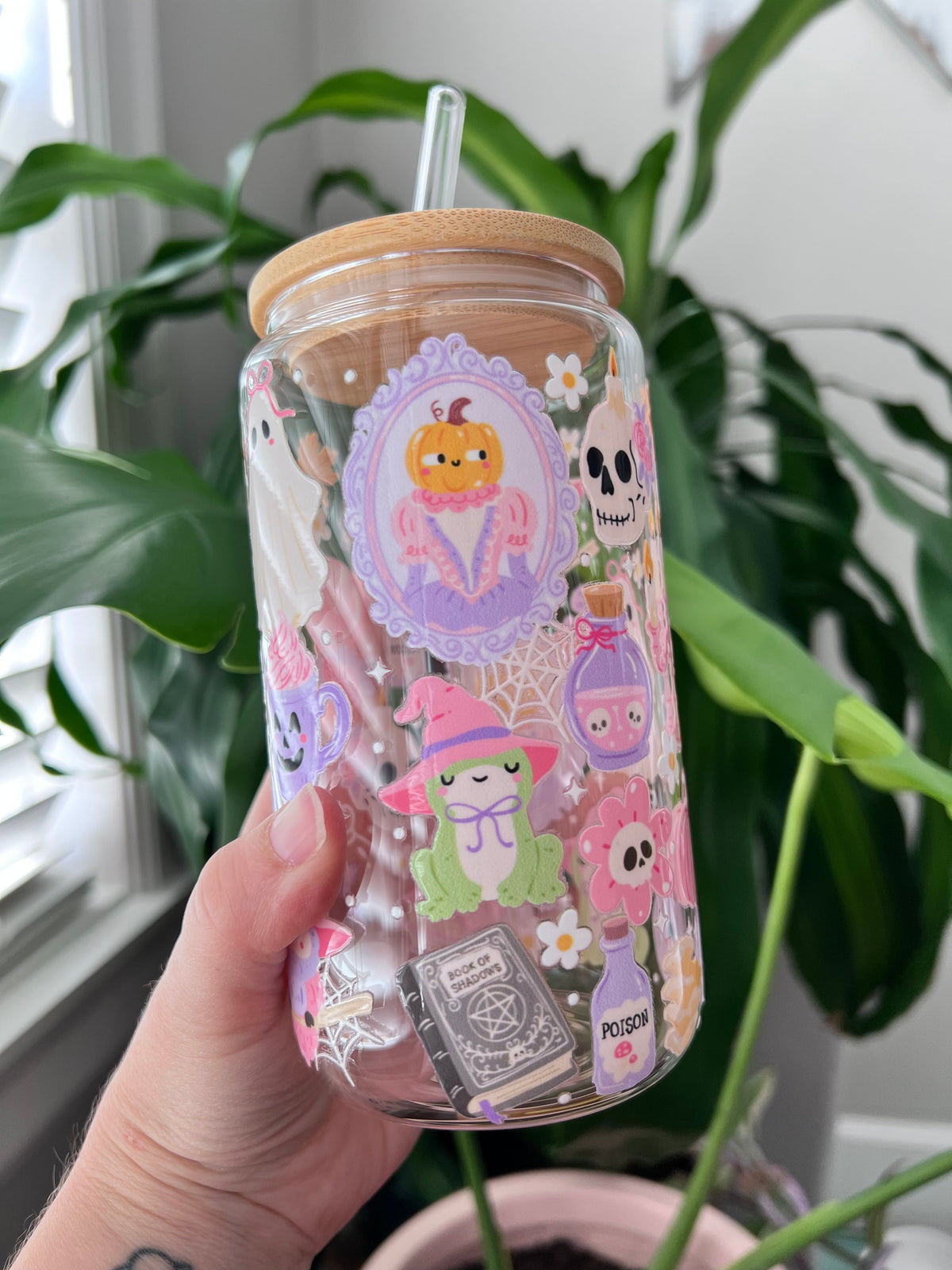 Spooky Cozy Halloween Glass Cup - Royal Eagles Promise of Peace