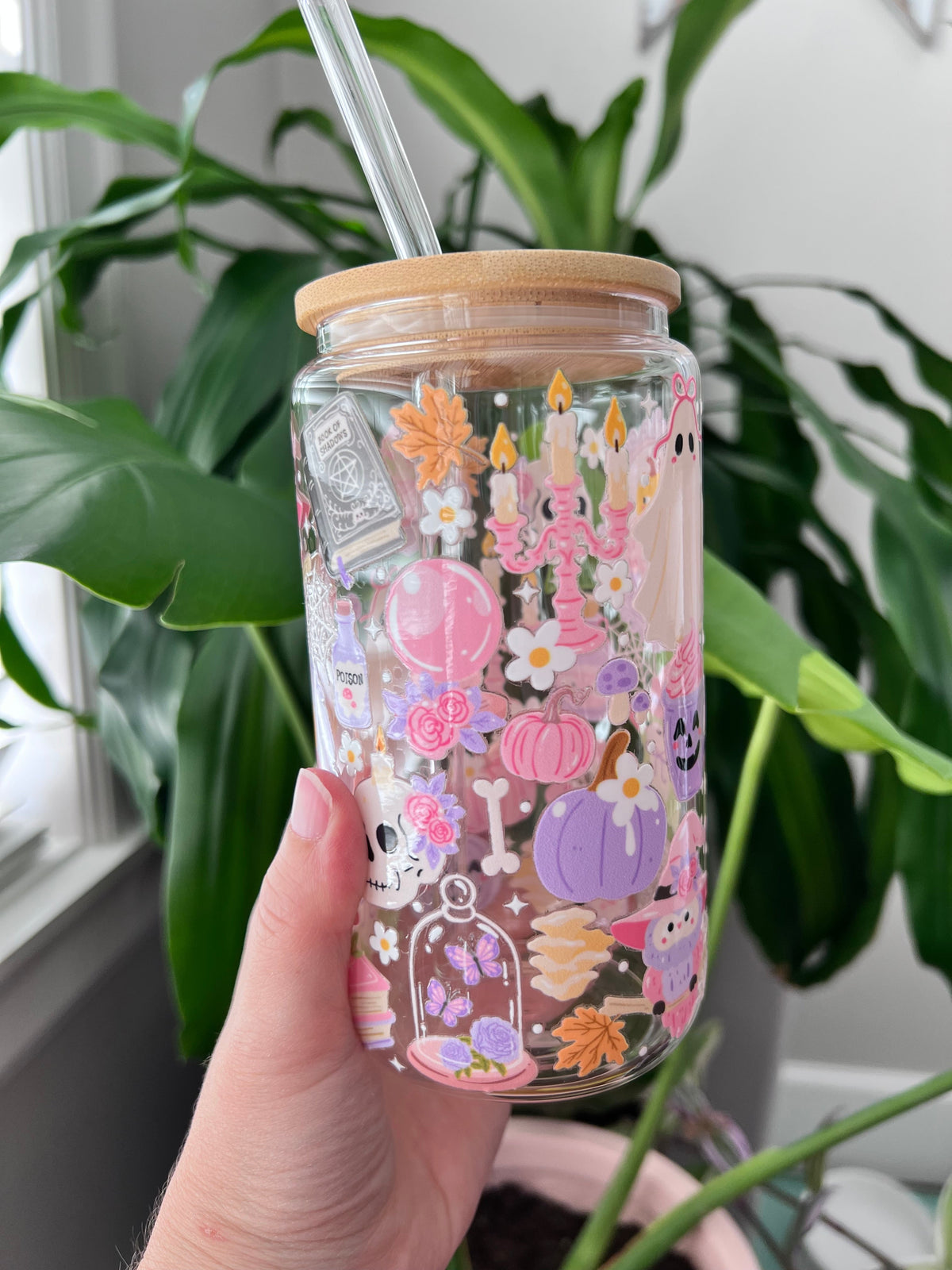 Spooky Cozy Halloween Glass Cup - Royal Eagles Promise of Peace
