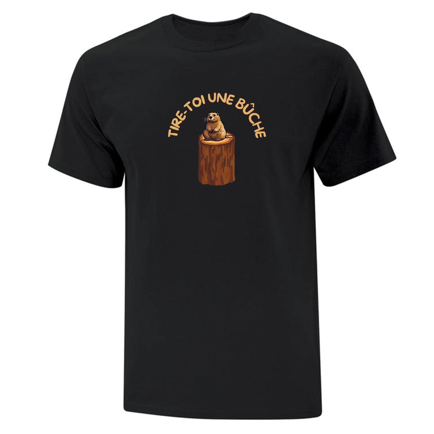 T-shirt "Tire-toi une bûche" imprimé