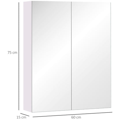 Wall Mount Medicine Cabinet with Mirror, Bathroom Mirror Cabinet Storage Organizer with Adjustable Shelf, Double Door Cupboard, Soft Closing, 23.5" x 29.5", Light Lilac