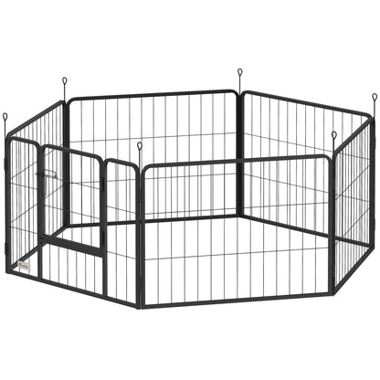Heavy Duty Dog Playpen with Door for Small Dogs, 6 Panels, 23.5"H