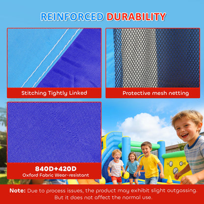 Bouncy Castle for Kids, Inflatable Bounce House with Slide, Pool (Ball Pit), Ball Shooting and Blower for Indoor Outdoor