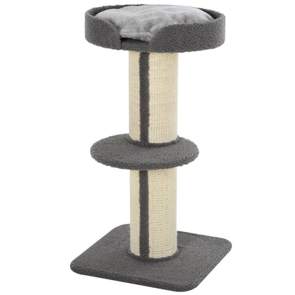 Cat Tree Kitty Tower with Sisal Mat Scratching Post, Cat Bed, Cushion, Perch, 18" x 18" x 36", Brown