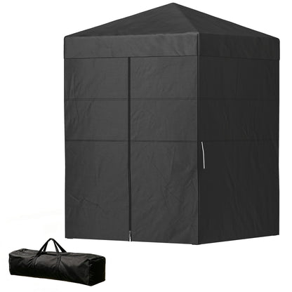 4 x 4 ft Compact Pop Up Canopy Tent, UPF 50+ Changing Room, Portable Instant Privacy Canopy with Mesh Window, Black