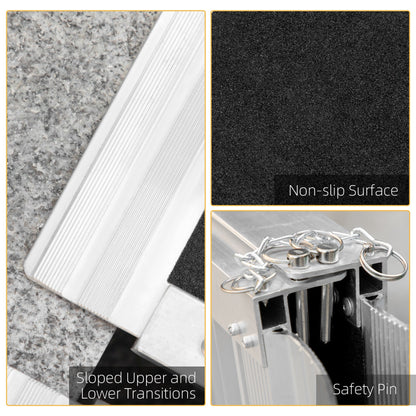 2' Portable Wheelchair Ramp Aluminum Threshold Mobility Single-fold for Scooter with Carrying Handle