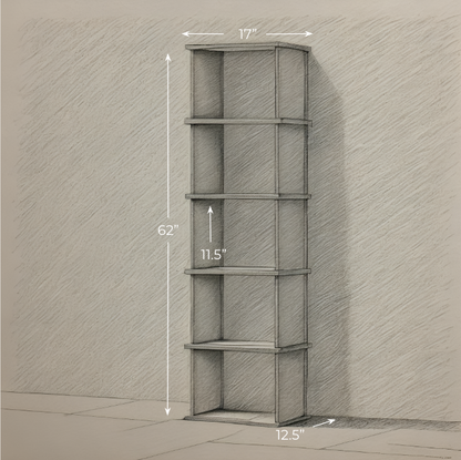 Narrow bookshelf in walnut