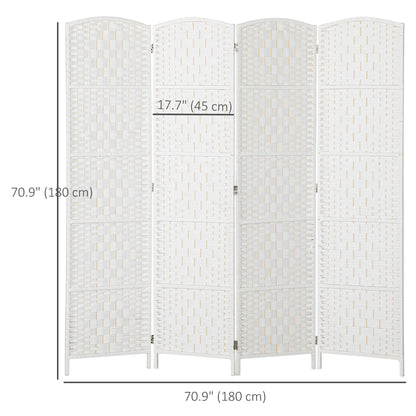 6ft Folding Room Divider, 3 Panel Wall Partition with Wooden Frame for Bedroom, Home Office, Natural