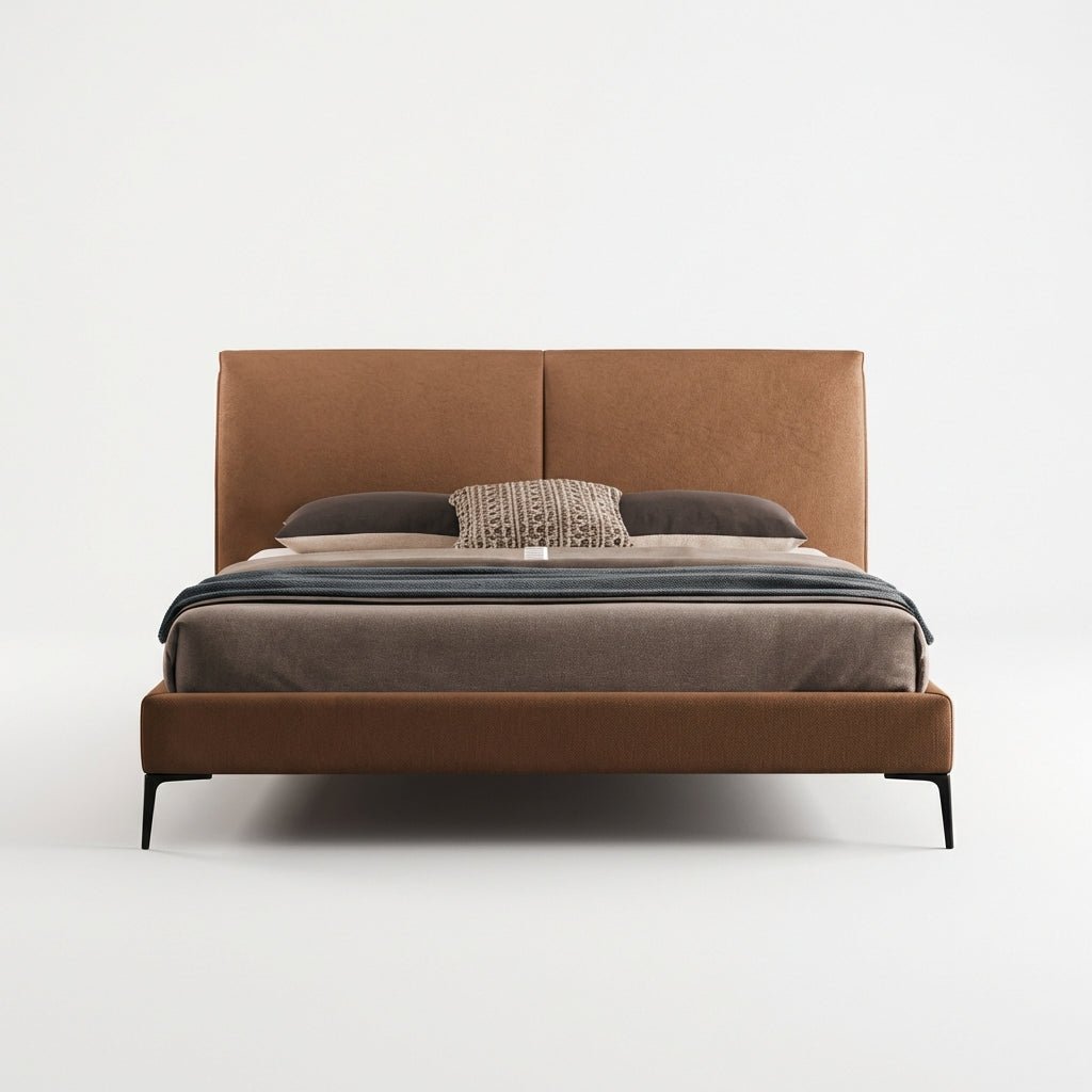 The Berlin Caramel Faux Leather King Bed