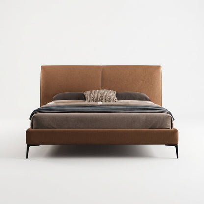 The Berlin Caramel Faux Leather King Bed
