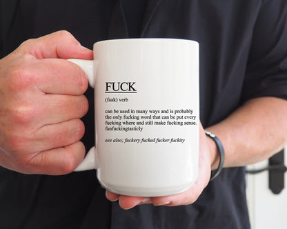 The Definition of F*ck Funny Coffee Mug | 15oz Sarcastic Dictionary Mug | Adult Humor Gift | Sassy Novelty Cup | Gag Gift Idea - Royal Eagles Promise of Peace