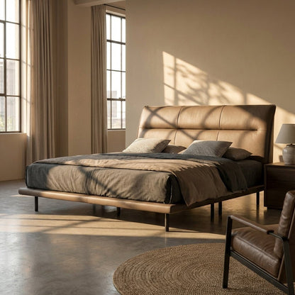 The Hudson Leather King Bed