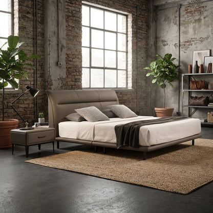 The Hudson Leather King Bed