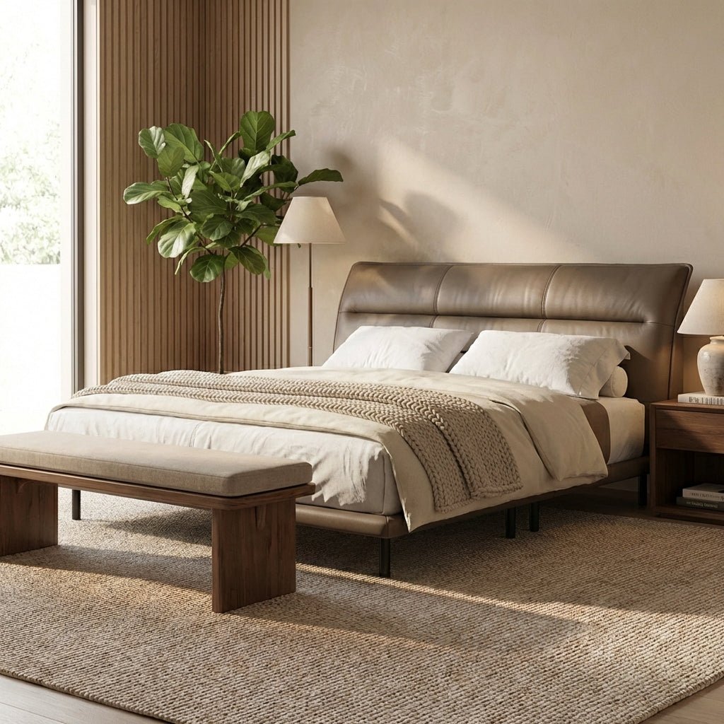 The Hudson Leather King Bed