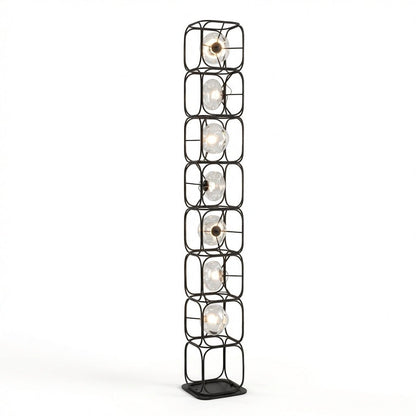 The Valletta Wrought Iron + Glass Floor Lamp
