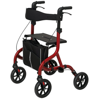 Foldable Rollator Walker with Seat for Seniors, Lightweight Rolling Walker with Adjustable Handles, Green