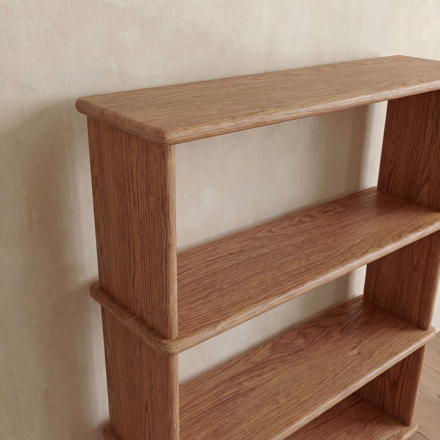3 shelf bookcase in red oak