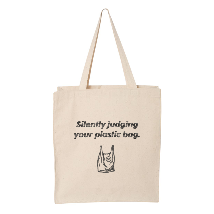 Tote bag No plastic bag brodé