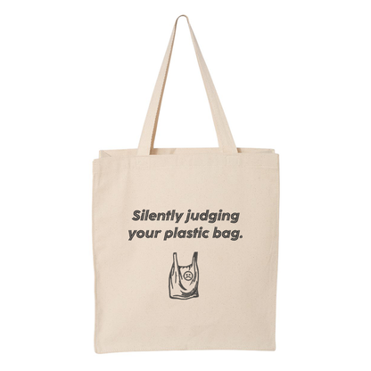 Tote bag No plastic bag brodé