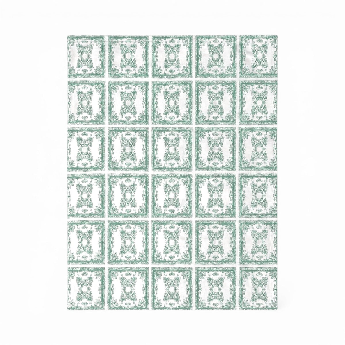Lemon Tree Stone Washed Cotton Reversible Throw Blanket - Green
