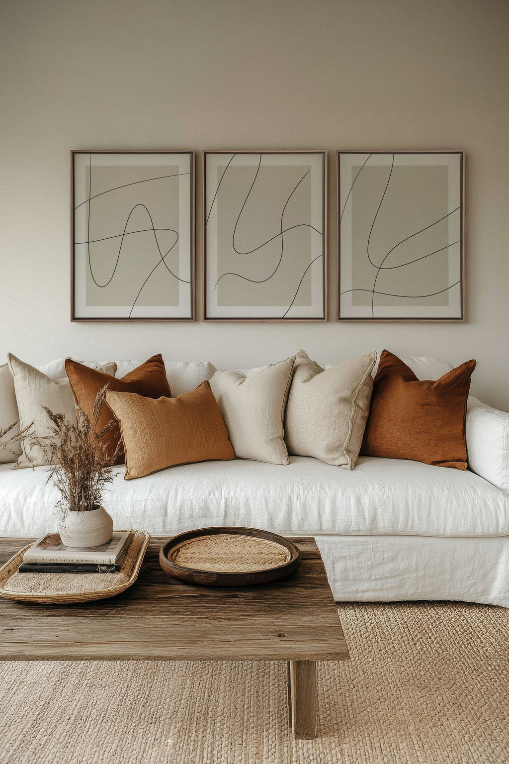 ELEGANT CURVES TRIO (3 Oeuvres sur toile étirée)