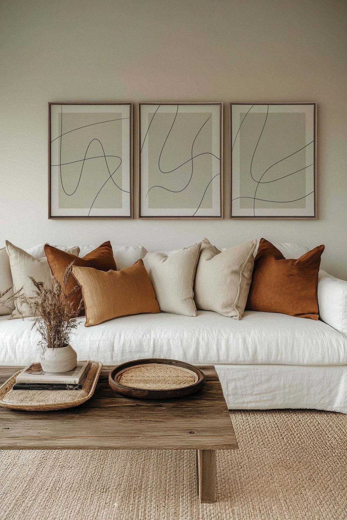 ELEGANT CURVES TRIO (3 Oeuvres sur toile étirée)