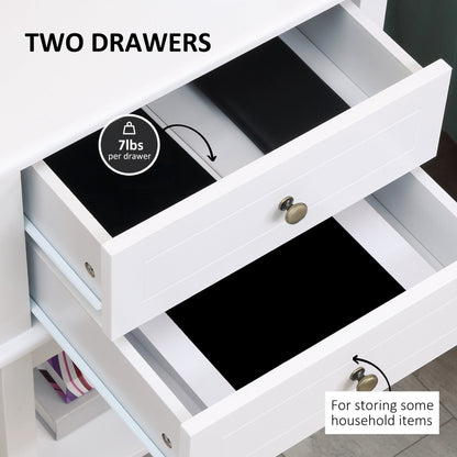 Modern Sofa Side Table, Accent End Table with Drawers and Storage Shelf, Nightstand for Bedroom Living Room, Black