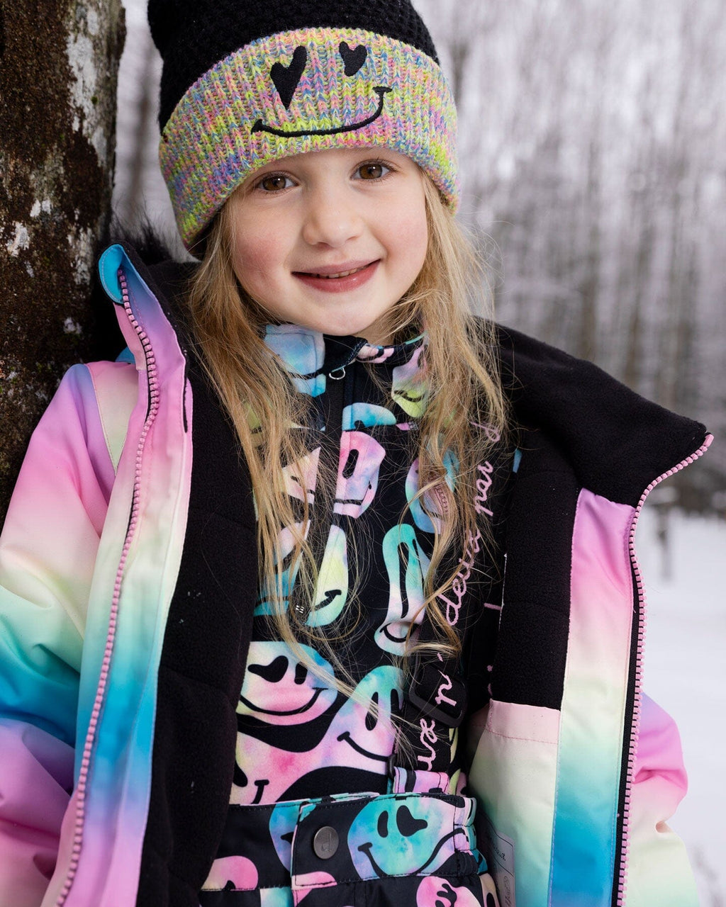 Two - Piece Thermal Underwear Set Smiley Face Girl - Products Added