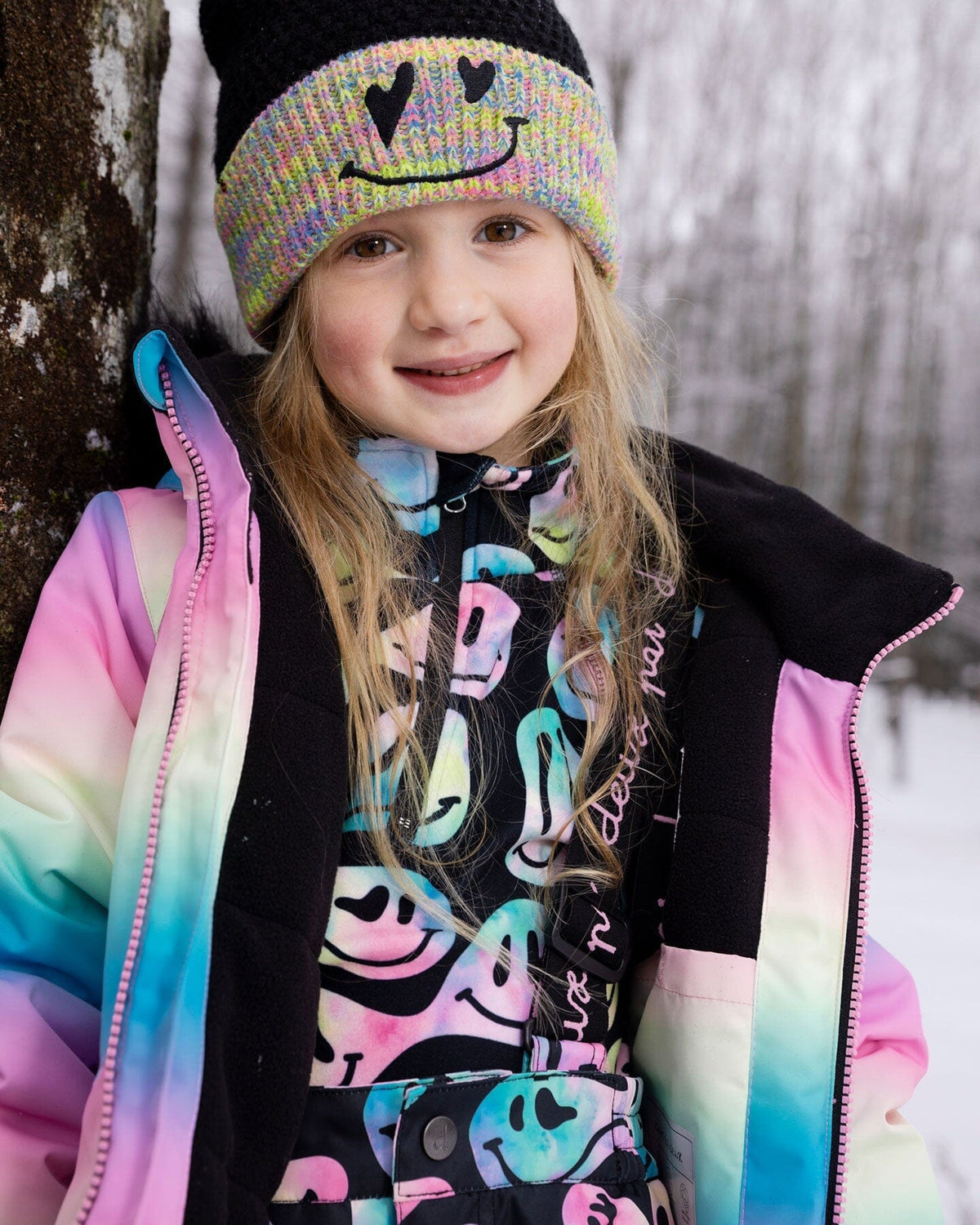 Two - Piece Thermal Underwear Set Smiley Face Girl - Products Added