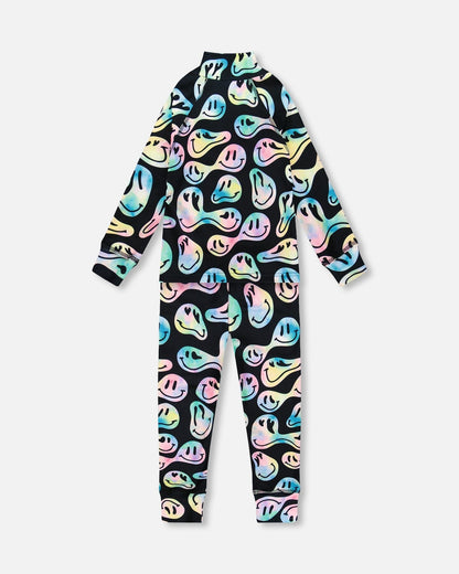 Two - Piece Thermal Underwear Set Smiley Face Girl - Products Added
