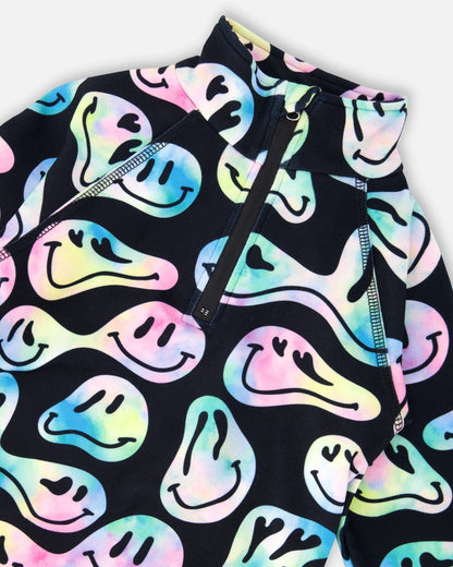 Two - Piece Thermal Underwear Set Smiley Face Girl - Products Added