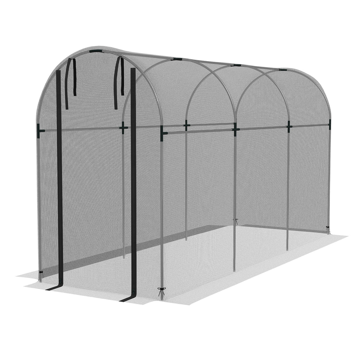 Galvanized Steel Crop Cage, Plant Protection Tent with Zippered Door, 4' x 4', Black