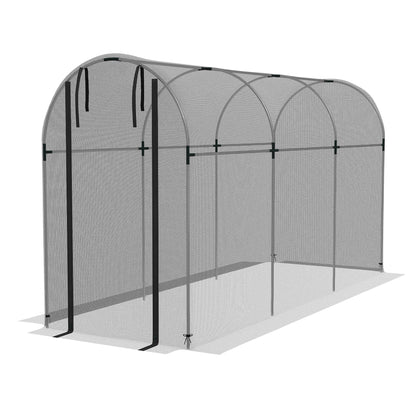 Galvanized Steel Crop Cage, Plant Protection Tent with Zippered Door, 4' x 4', Black