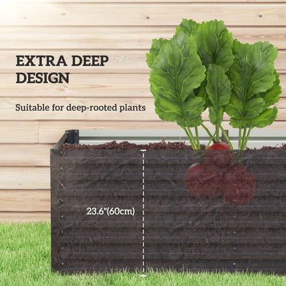 5' x 3' x 2' Raised Garden Bed, Galvanized Planter Box for Growing Flowers, Herbs and Vegetables, Black