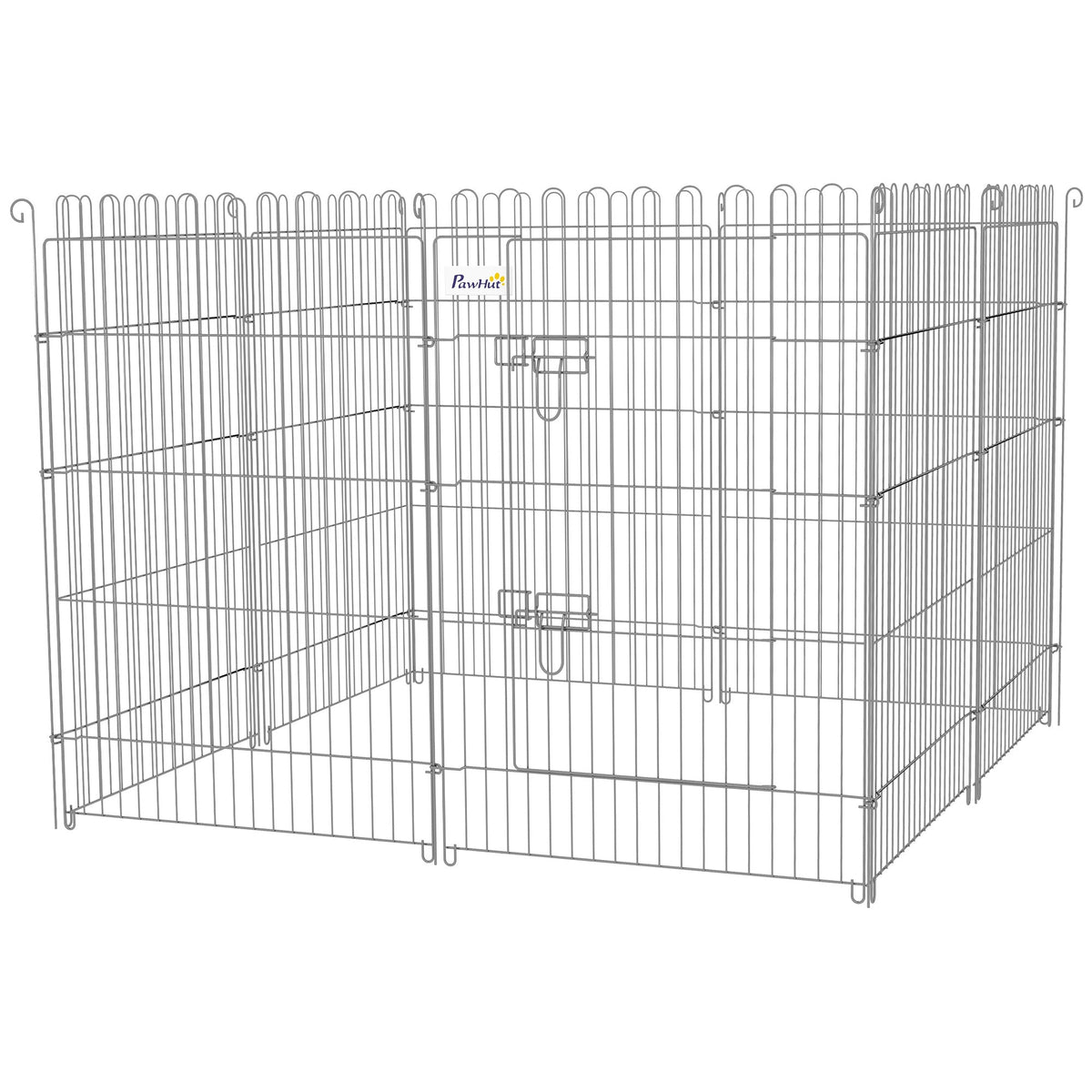 24inch 8-Panel Dog Playpen Octagon Pet Exercise Playpen Crate Foldable Dog Cage Pen Puppy Kennel, Black