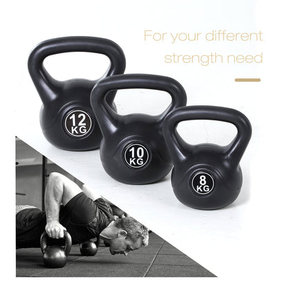 22lb Fitness Kettlebell, Plastic Exercise Weight, Weightlifting Tools with Sand, Handle, Noise Reduction for Home, Gym