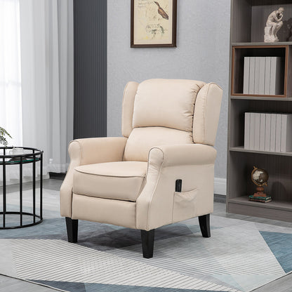 Push Back Recliner Chair, Vibration Massage Recliner for Living Room with Extendable Footrest, Remote, Pocket, Blue