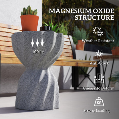Spiral Decorative Garden Stool, Flower Top Outdoor Stool Side Table Plant Stand Footstool for Indoor Outdoor, Grey