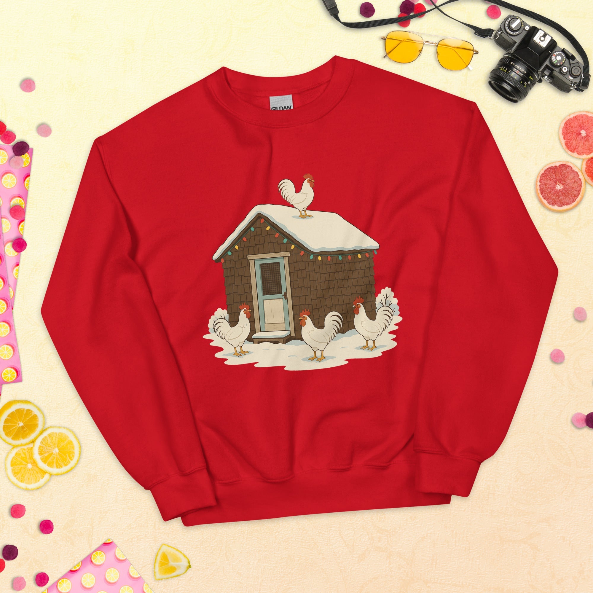 Chickmas Deck the Leghorn Unisex Sweatshirt