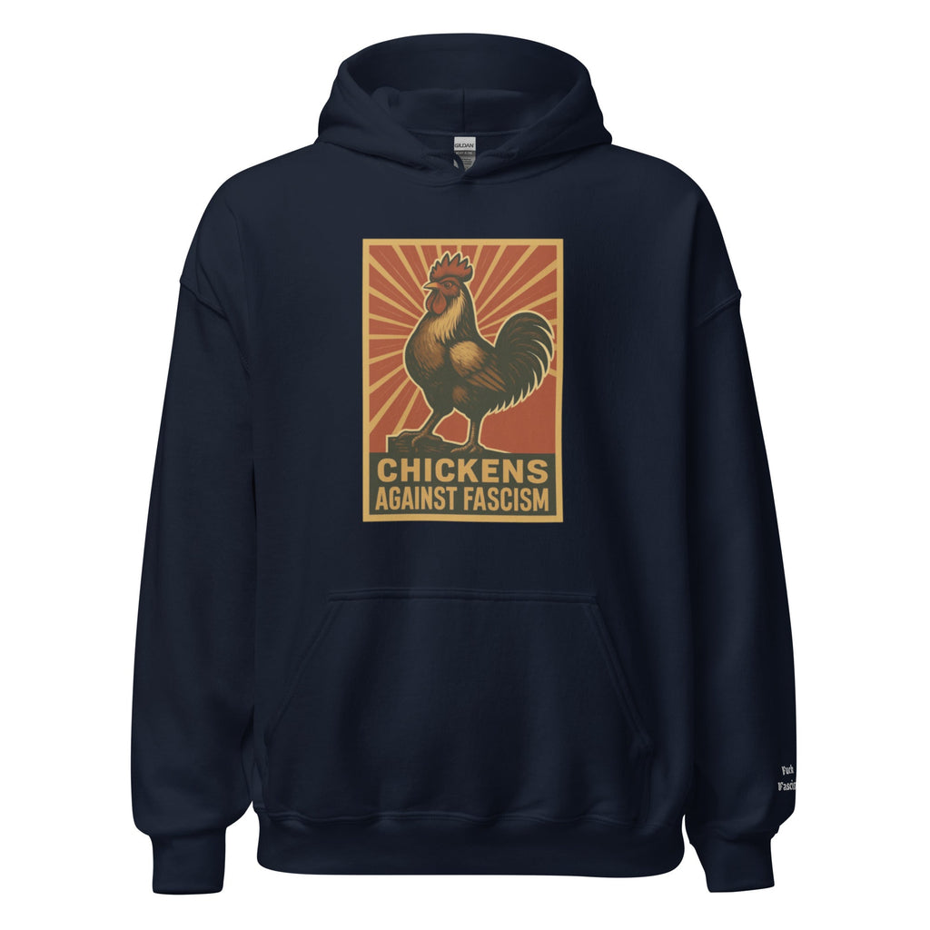Retro Chickens Against Fascism Unisex Bunny Hug (Hoodie)