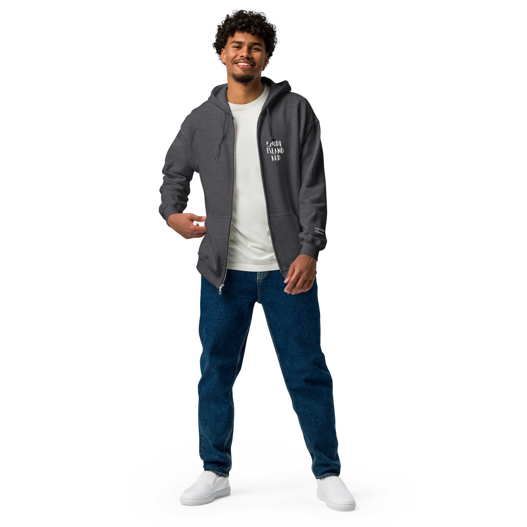 Rhode Island Red Unisex heavy blend zip bunny hug (hoodie)