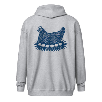 Retro Hen Unisex heavy blend zip bunny hug (hoodie)