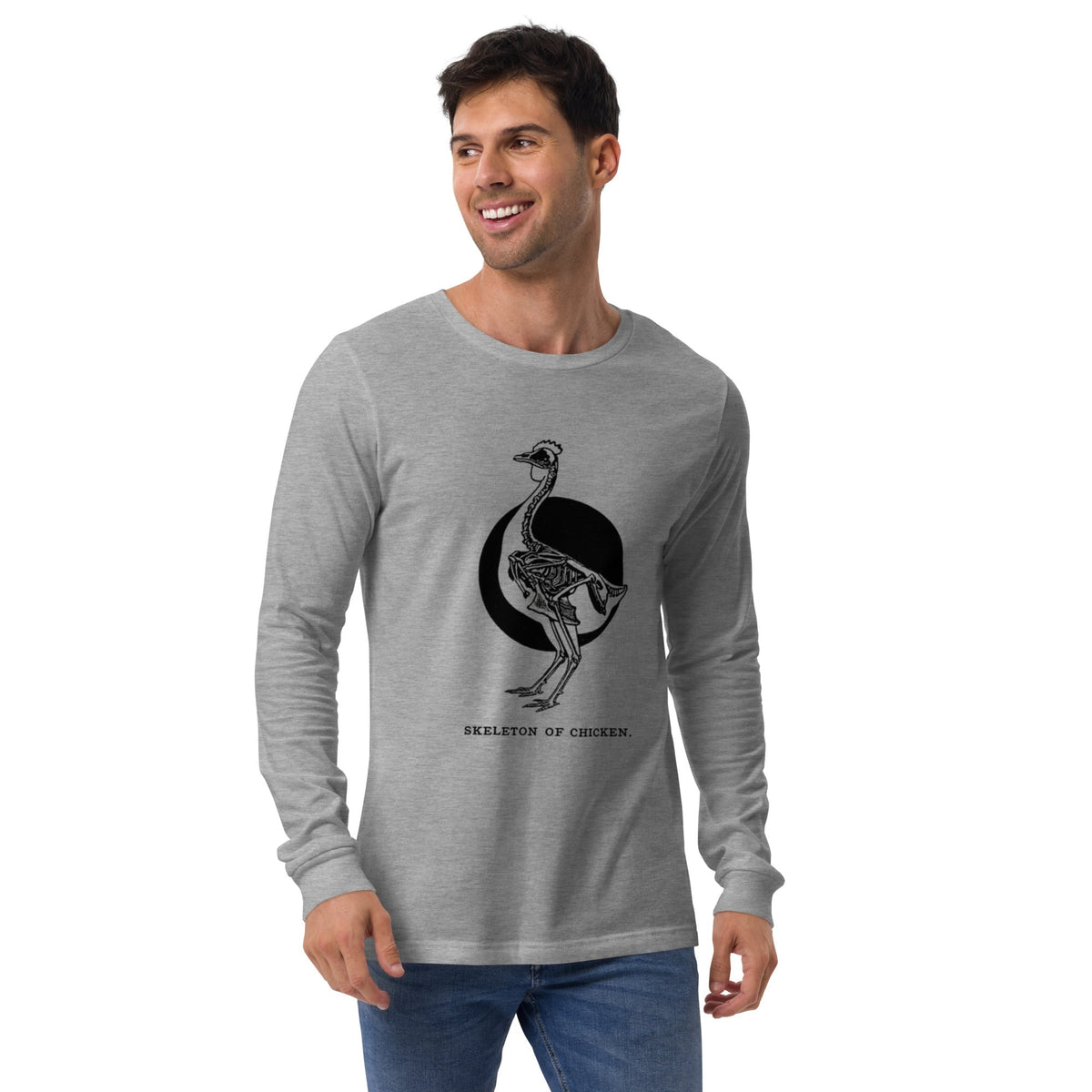 Retro Chicken Skeleton Unisex Long Sleeve Tee