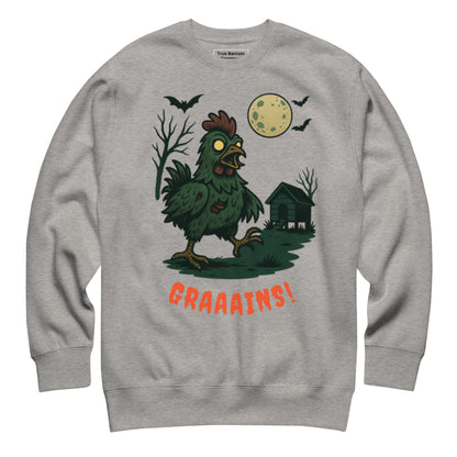 Halloween Zombie Chicken Scene Unisex Premium Sweatshirt