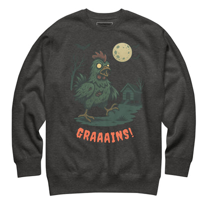 Halloween Zombie Chicken Scene Unisex Premium Sweatshirt