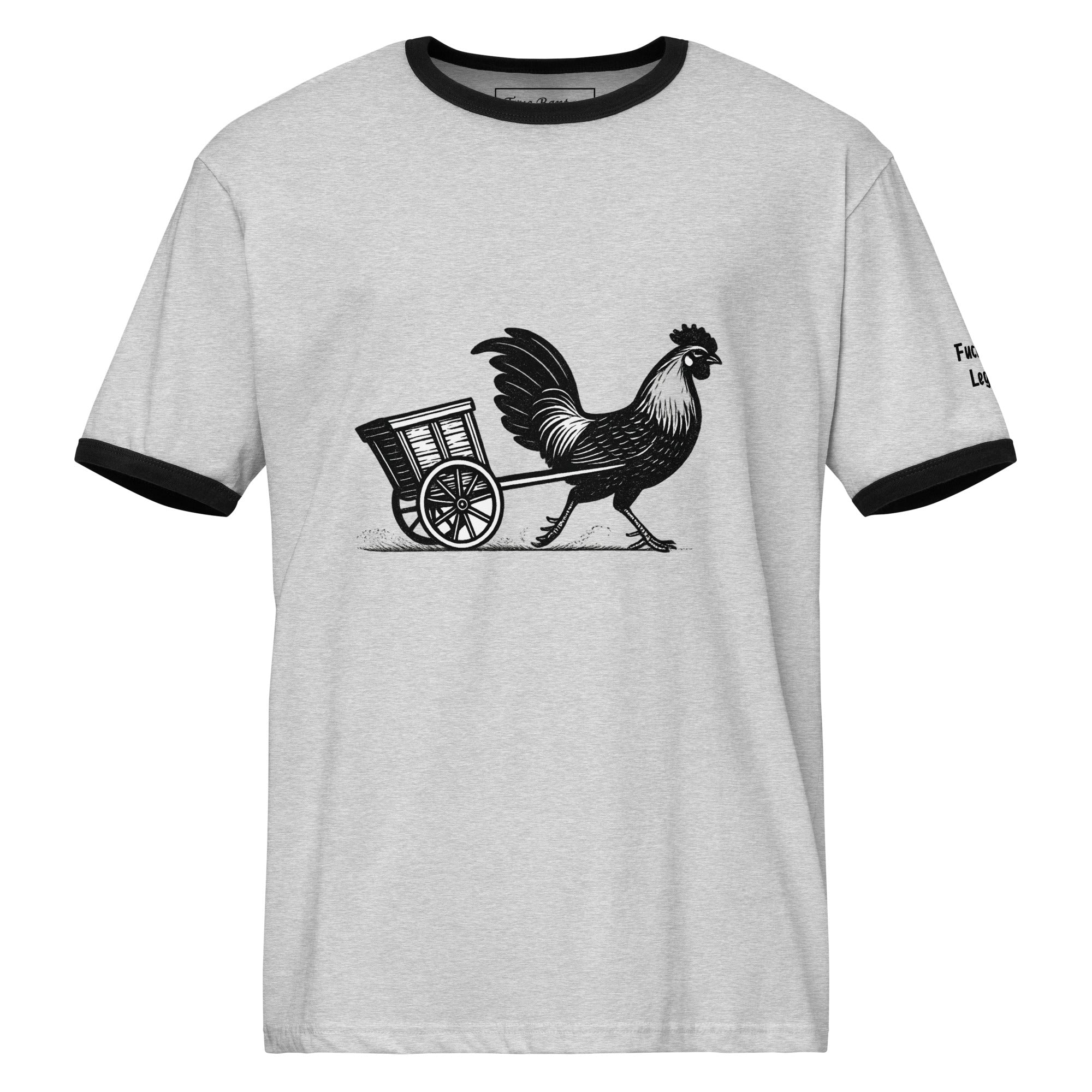 Retro Chicken Chariot Unisex ringer t-shirt