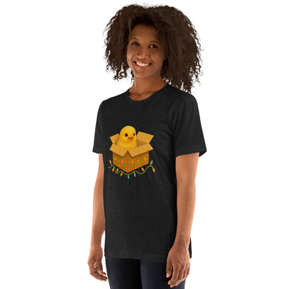 Chickmas Chick in a box Unisex t-shirt