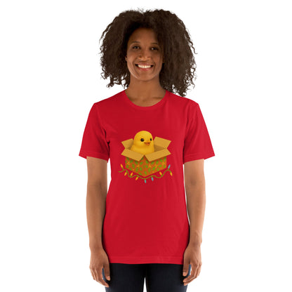 Chickmas Chick in a box Unisex t-shirt